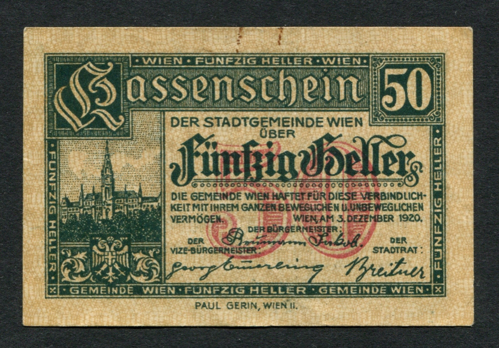 50 Heller Austria 1921 Notgeld