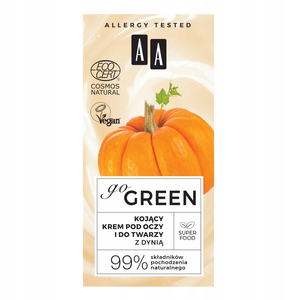 AA GO GREEN KOJĄCY KREM POD OCZY Z DYNIĄ 50 ML