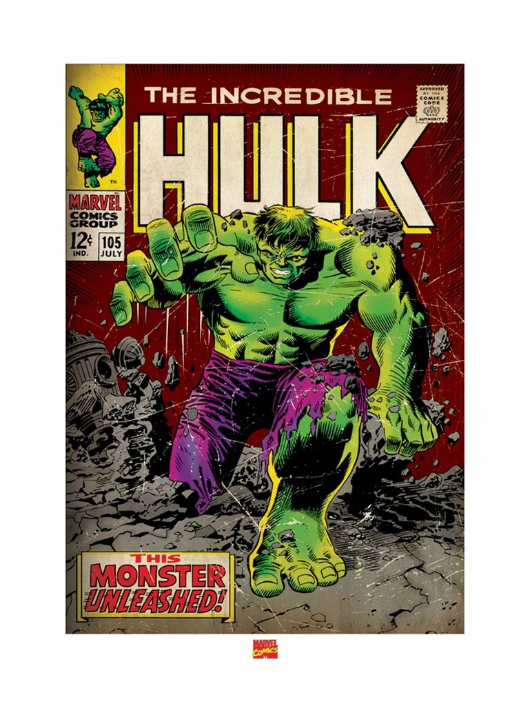 Incredible Hulk komiks reprodukcja 60x80 cm