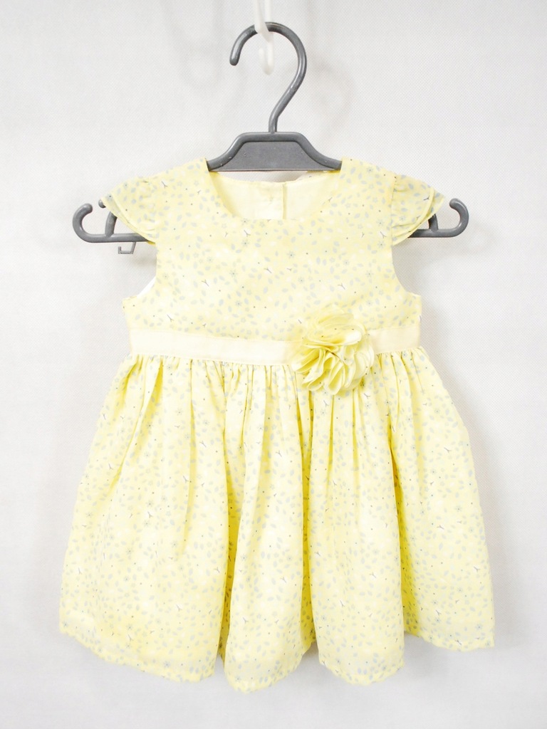 Sukienka dziecięca żółta w kwiatki GEORGE r.62-68