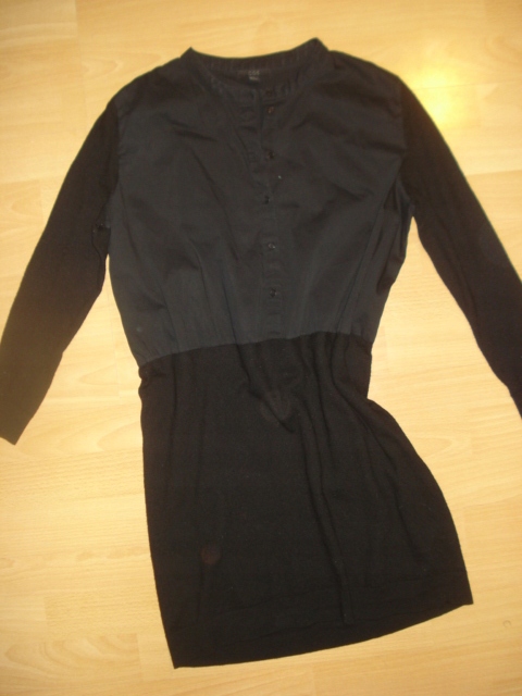 COS czarna koszulowa dzianinowa sukienka 36/38 S/M