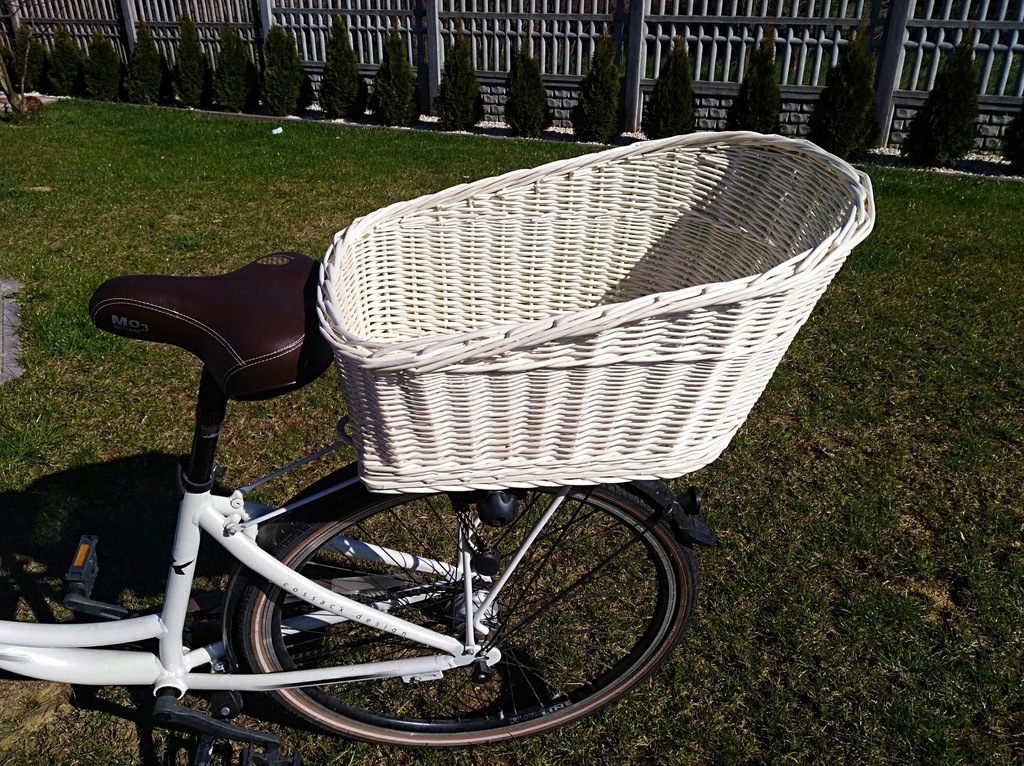 B.DUŻY Kosz,KOSZYK WIKLINOWY na ROWER - BAGAŻNIK - 7999488551