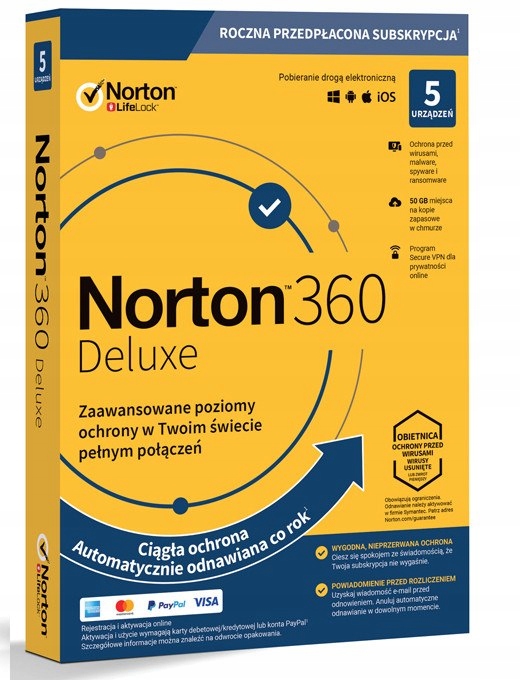 NORTONLIFELOCK 360 deluxe 50GB PL 1 user 5 device