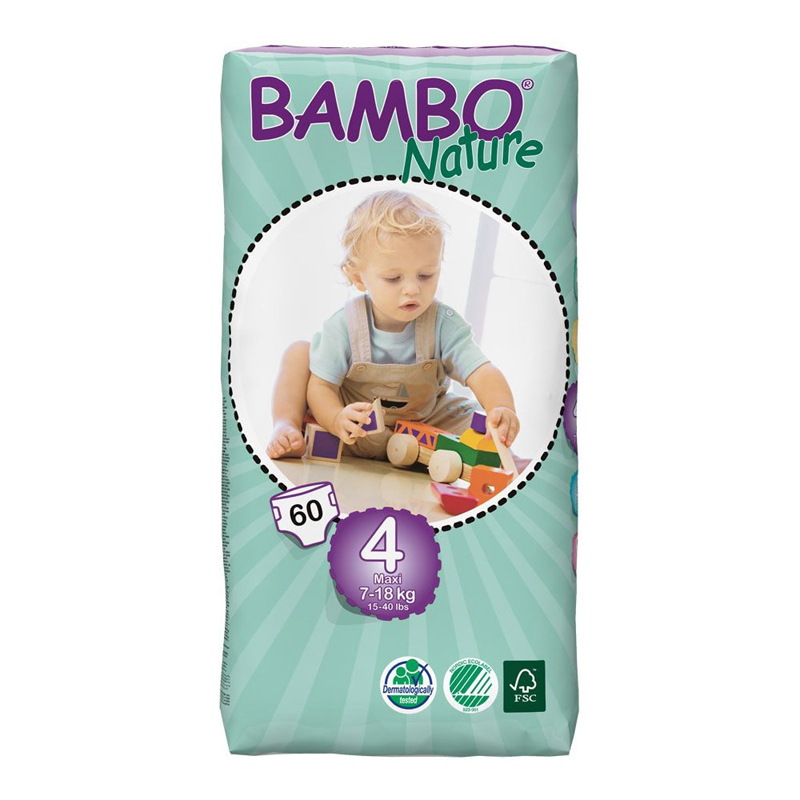 Bambo Nature pieluszki r.4 MAXI 7-18kg 60szt