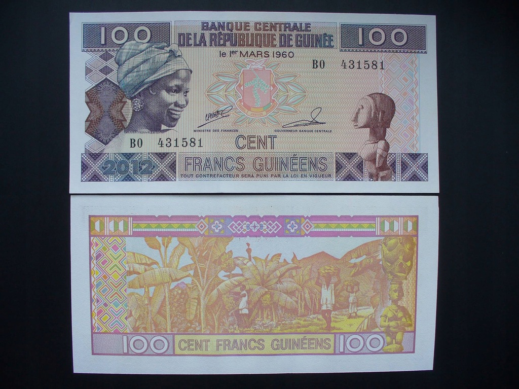 Gwinea 100 FRANKÓW 2012 UNC. P35b___________9393.B
