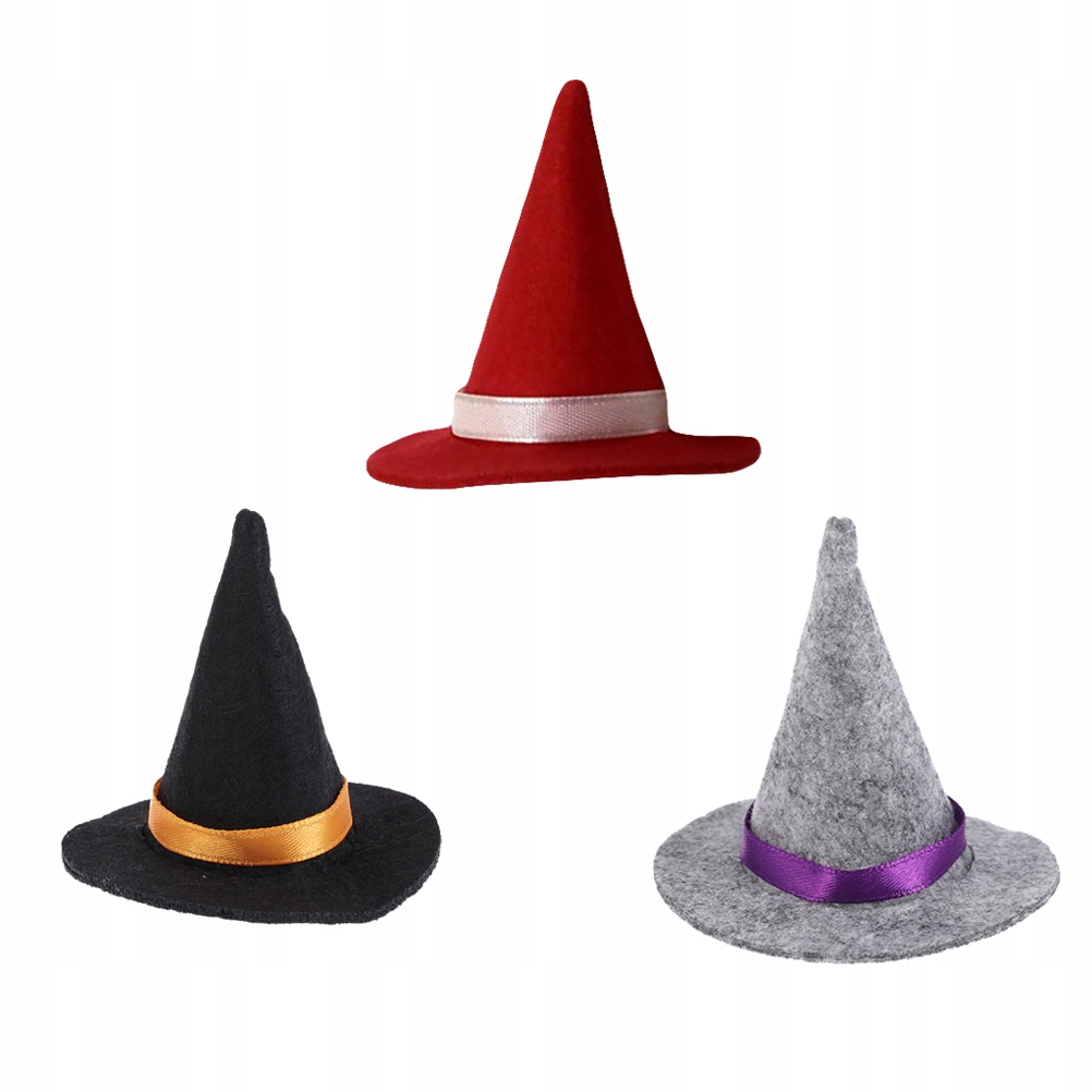 Decor Table Bottle Witch Hat Purple 3 Pcs