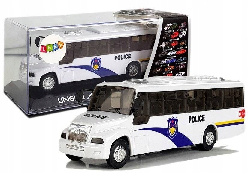 Autobus Policyjny Bus Policja Biały z Naciągiem D