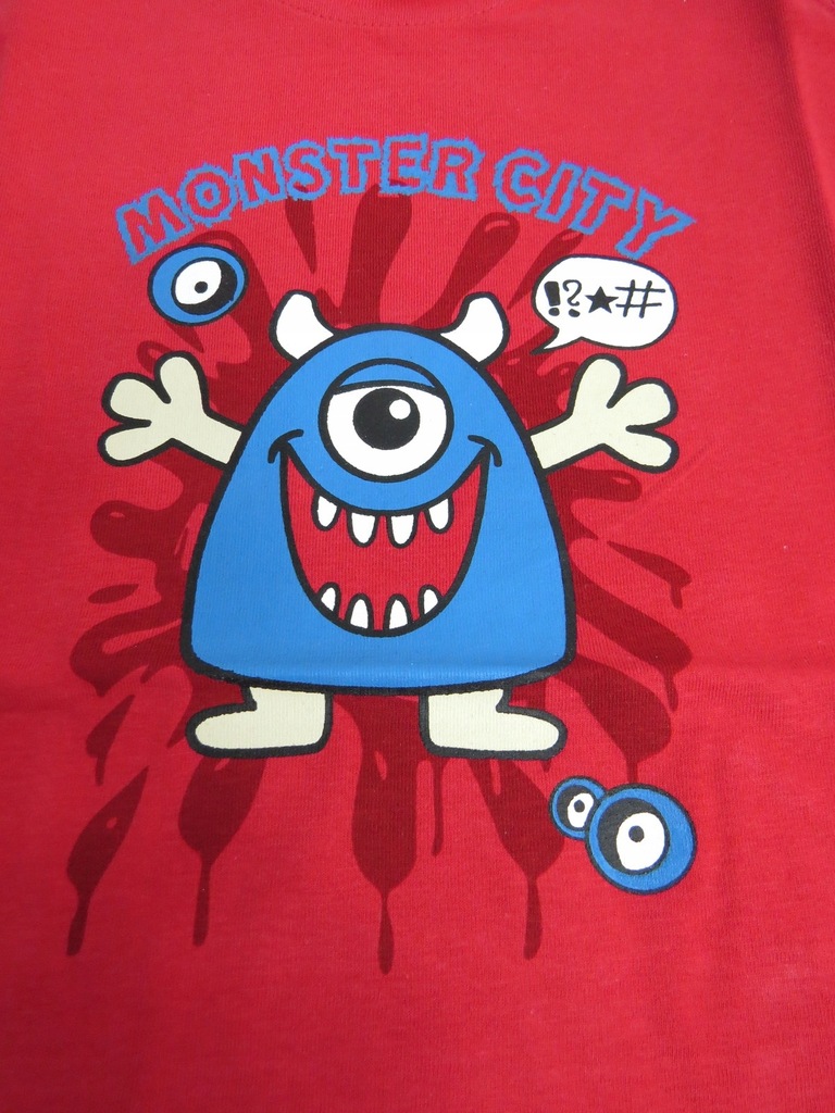nowa Bluzka dziecięca krótki rękaw t-shirt monster bawełna 86/92A