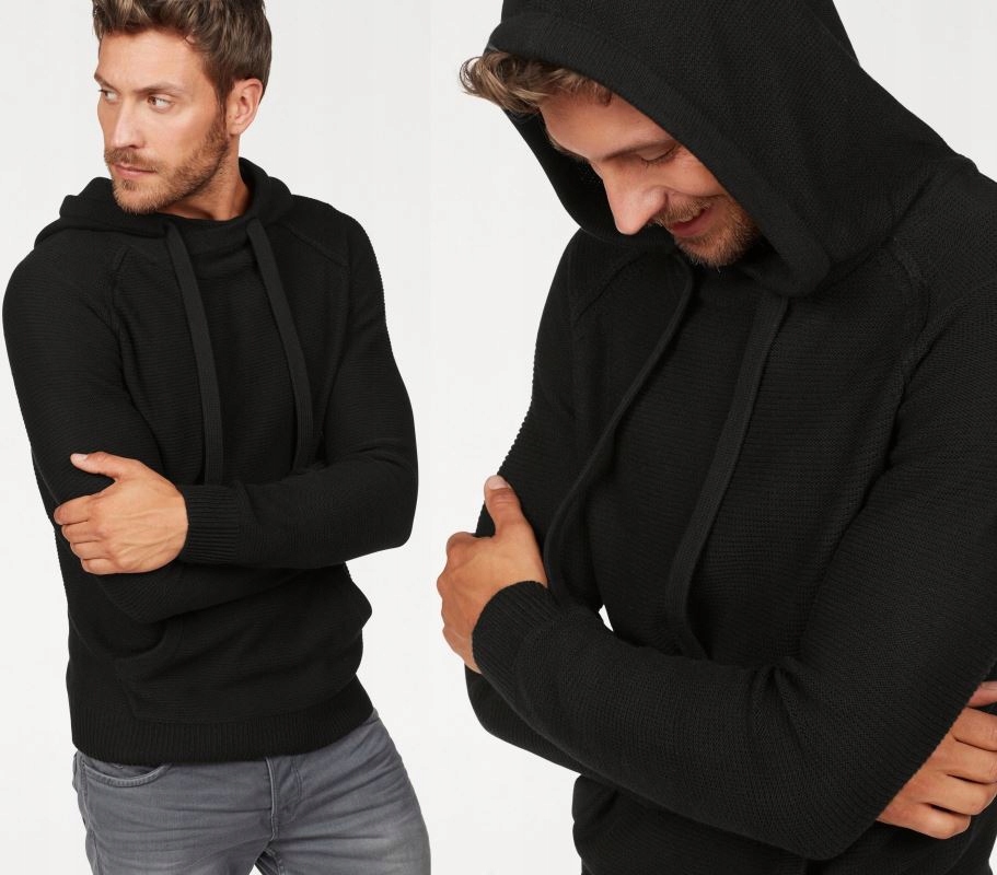 JACK&JONES CZARNY MĘSKI SWETER M