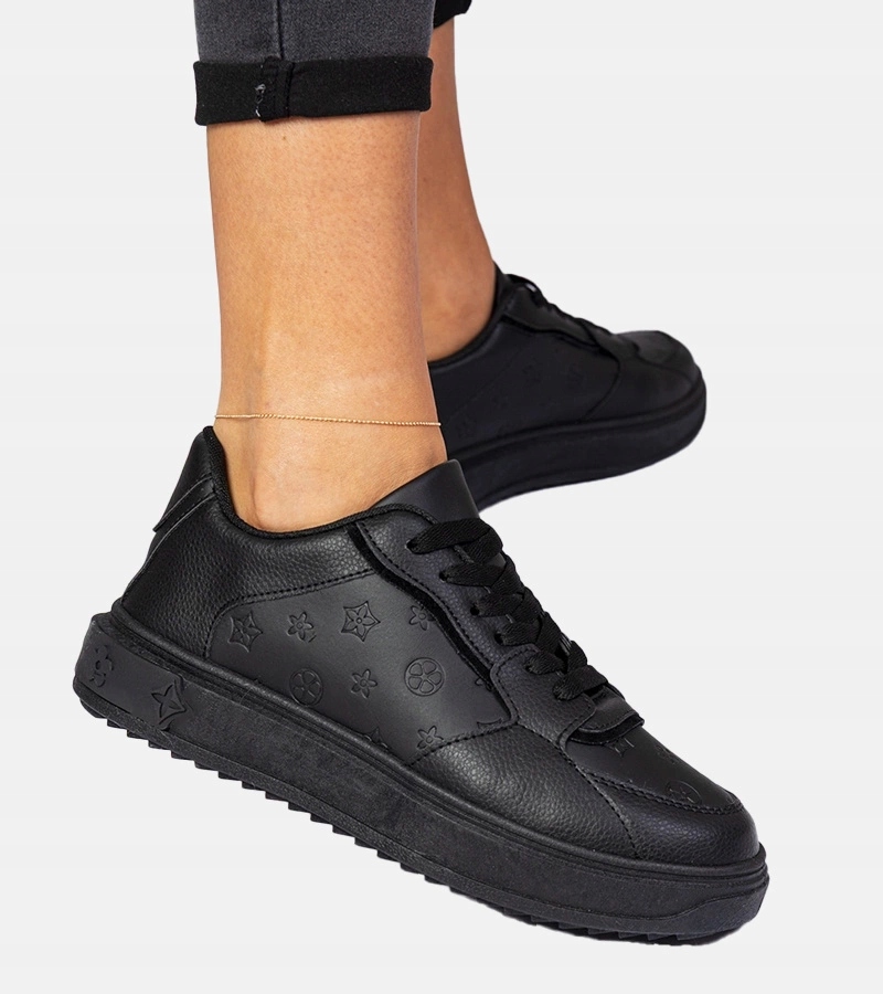 Czarne sportowe sneakersy z ekoskóry Lavilia rozmiar 41