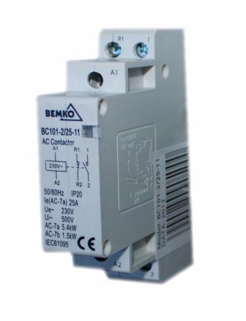 Stycznik BC101 1P 25A 230V 1Z+1R TYP 11 Bemko