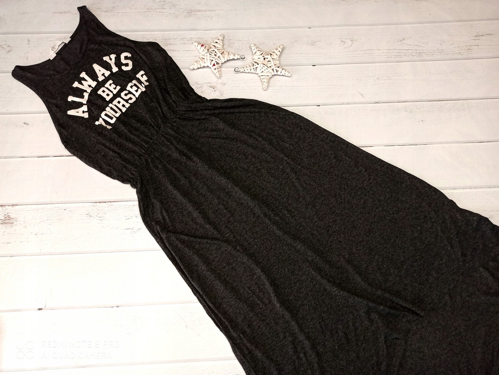 H&M sukienka maxi sportowa antracyt 146