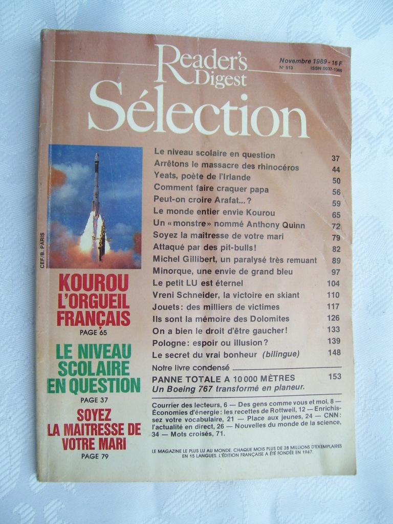 PRZEGLĄD READER'S DIGEST - NOVEMBRE 1989
