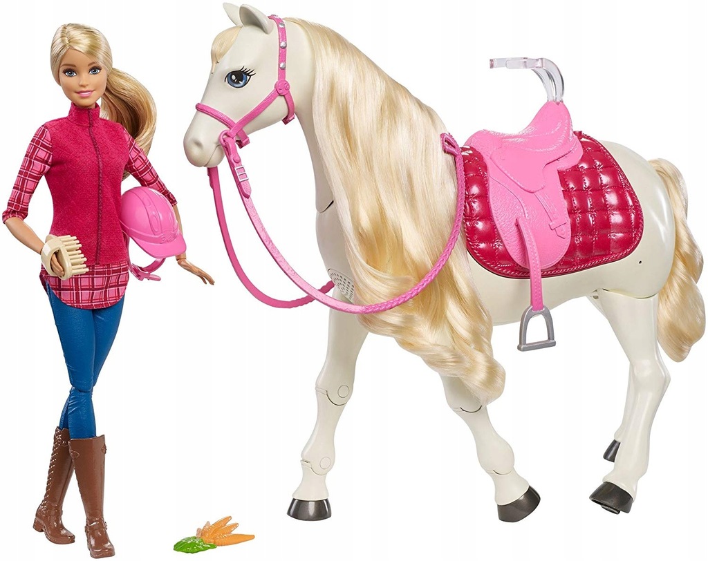 BARBIE INTERAKTYWNY KOŃ + LALKA DŻOKEJKA FRV36 MATTEL