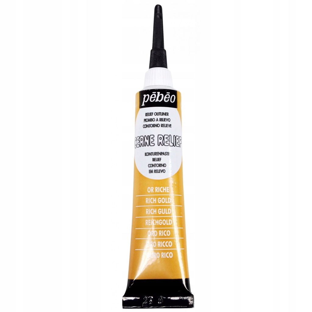 Konturówka PEBEO Cerne Relief na zimno do szkła farba 3D ZŁOTO BOGATE 20ml