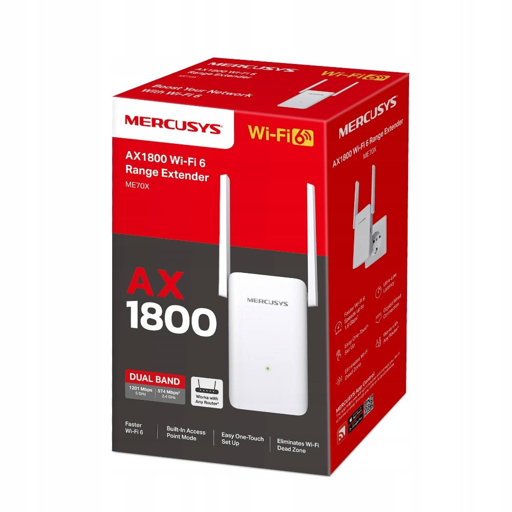 Wzmacniacz sygnału Wi-Fi 6 AX1800 Mercusys ME70X