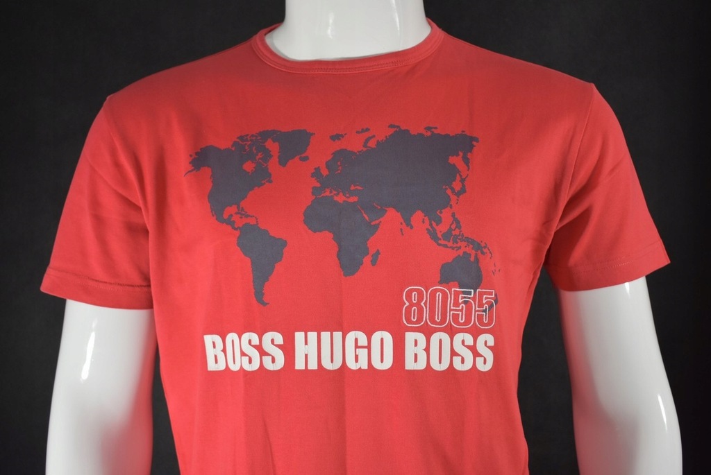 HUGO BOSS GREEN KOSZULKA MALINOWA GEOGRAFIA ROZ M