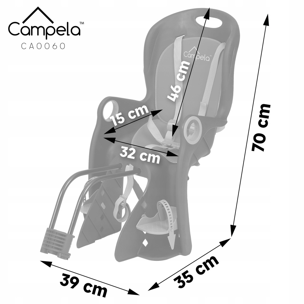 Купить ВЕЛОСИПЕДНОЕ СИДЕНЬЕ ДЛЯ ВЕЛОСИПЕДА CAMPELA STRAPS: отзывы, фото, характеристики в интерне-магазине Aredi.ru