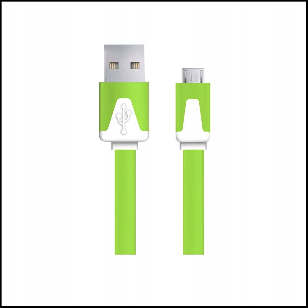 EB182G Kabel USB micro A-B 1.8m płaski zielony