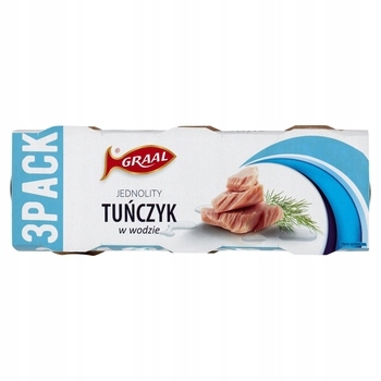 Graal tuńczyk jednolity w wodzie 3x80g