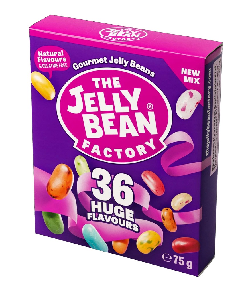 THE JELLY BEAN FACTORY 36 FLAVOURS FASOLKI Cukierki Żelki 75G