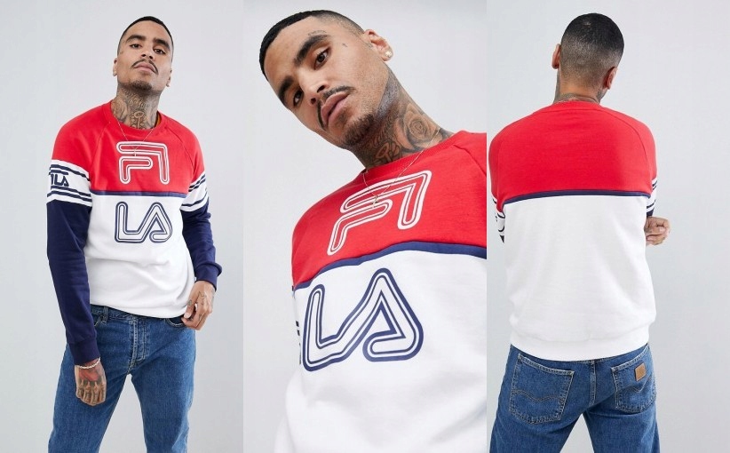 R9E302*FILA BLUZA MĘSKA DŁUGI RĘKAW LOGO XL U01