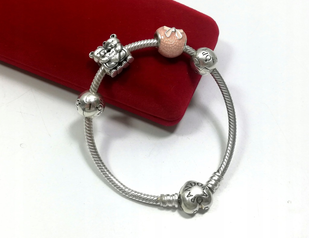 Srebrna bransoletka PANDORA ! Charms !925 !27,33g!