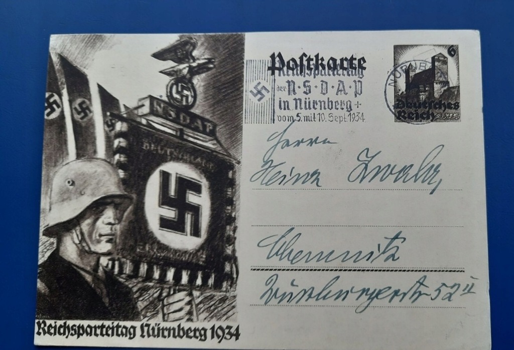 stara karta pocztowa NSDAP 1934 rok