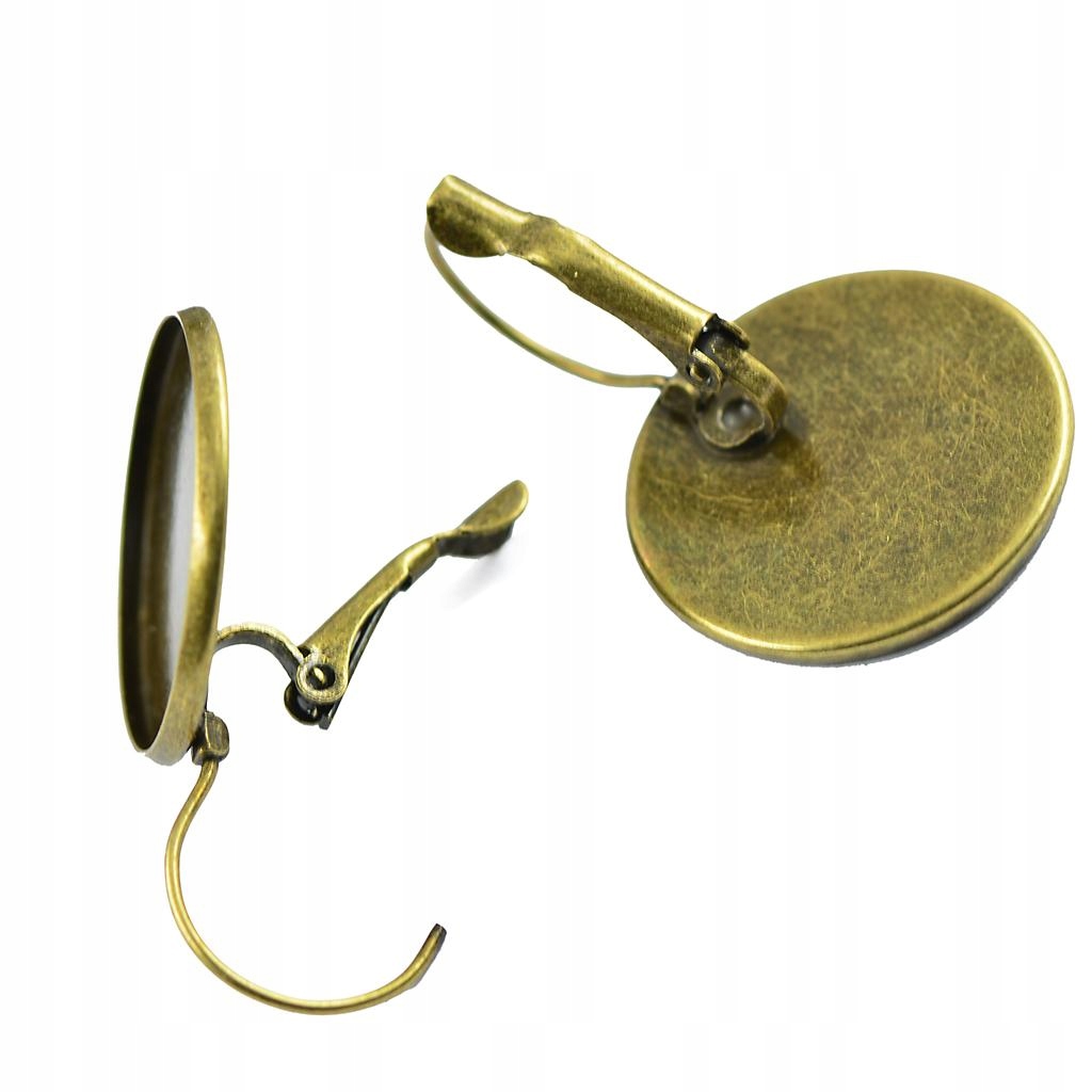 Cabochon Earring Hook Settings 12pcs Round DIY Brass Brass
