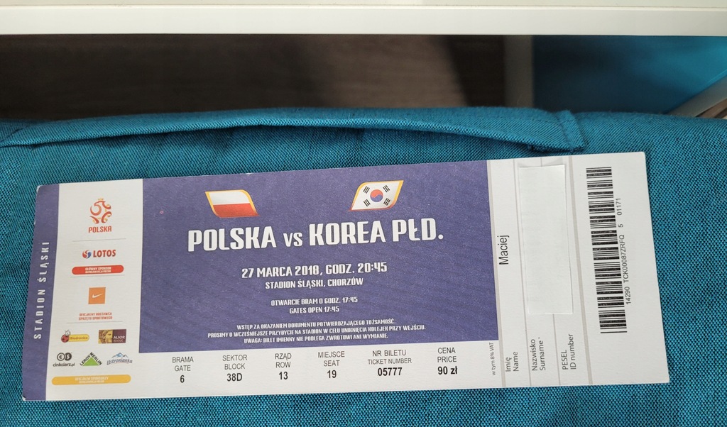 bilet Polska - Korea
