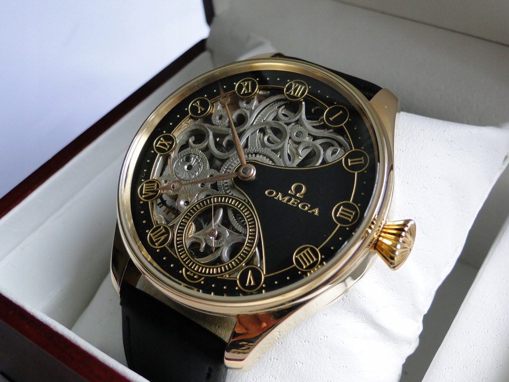 ZŁOCONA OMEGA SKELETON W STALI ++ BOX +++ NR 4