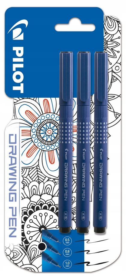 Markery do rysowania Drawin pen BLX3 3szt PILOT