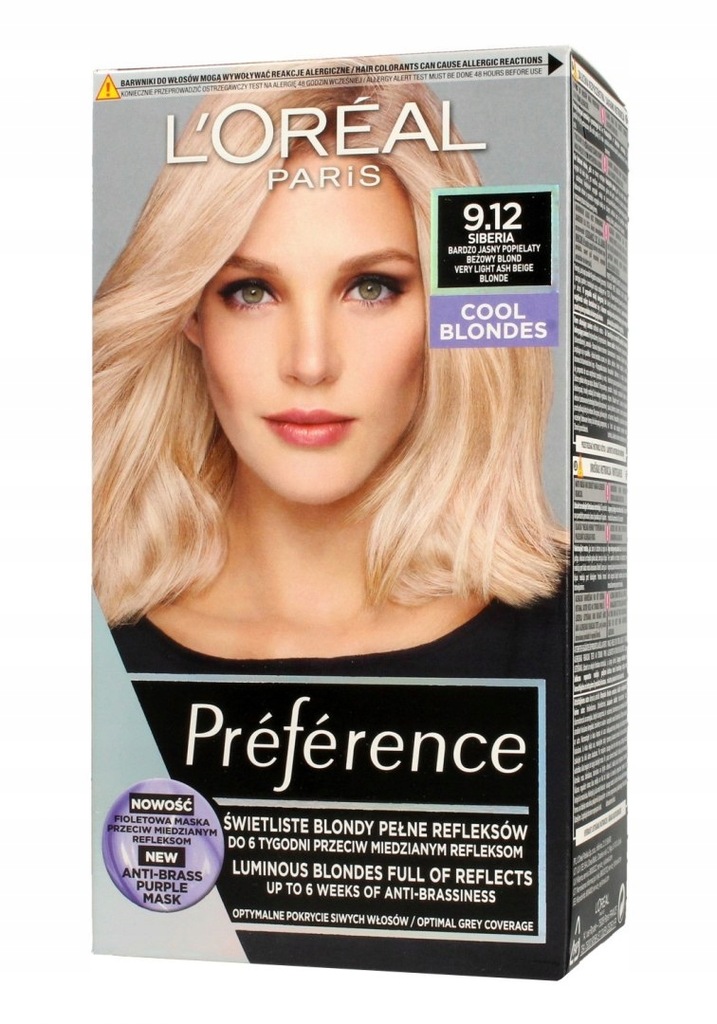 L'Oreal Preference Farba do włosów 9.12 Siberia -