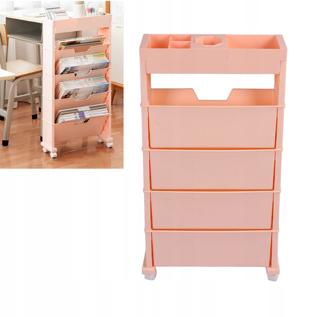 REGAŁ IKONKA WÓZEK PRZYBIURKOWY 6 POZIOMÓW64.5CM