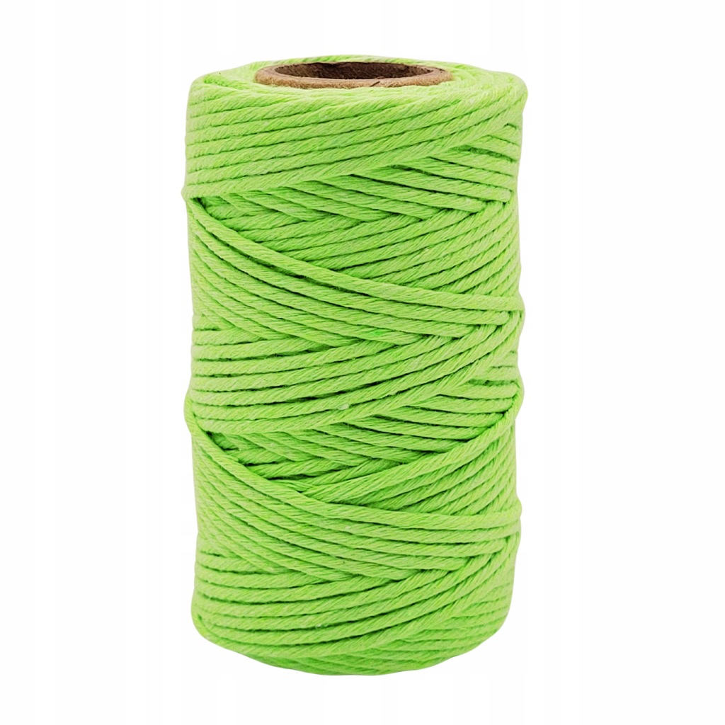 Sznurek dekoracyjny bawełniany pastelowy zielony 50 mb TRES