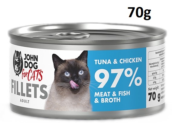 John Dog karma kot filety tuńczyk kurczak 70 g