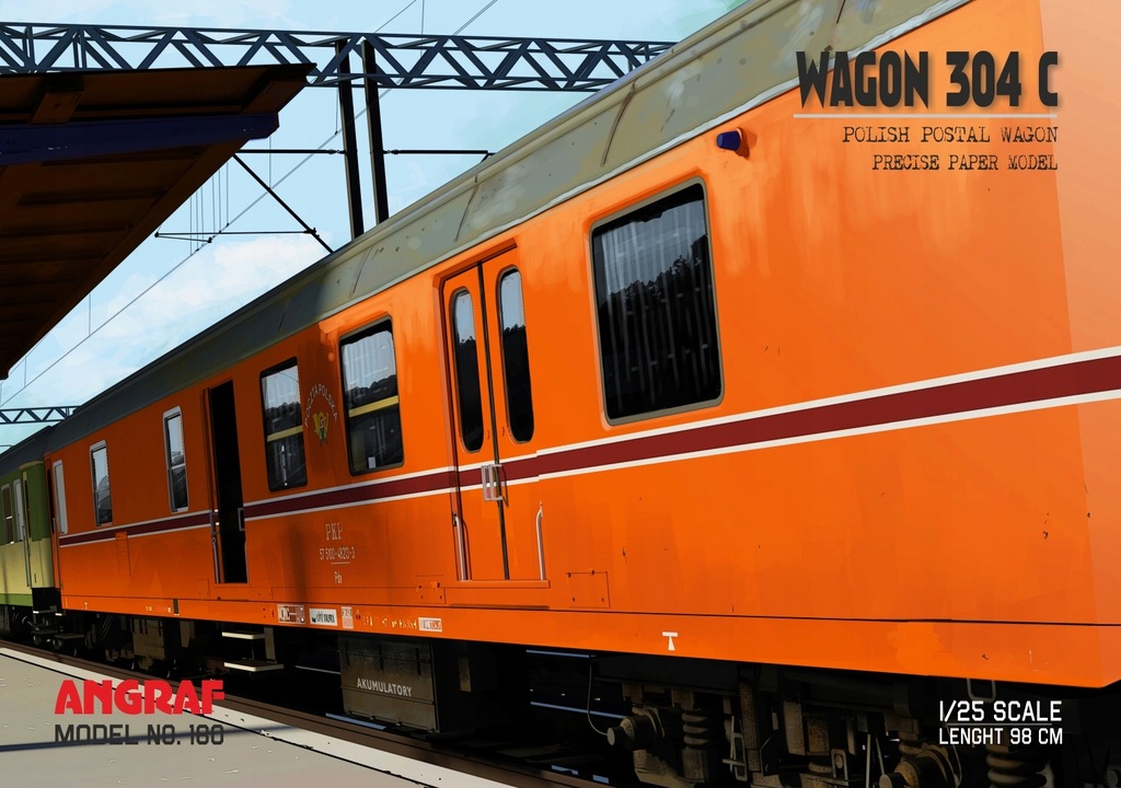 Wagon pocztowy 304C, Angraf Model, 1/25