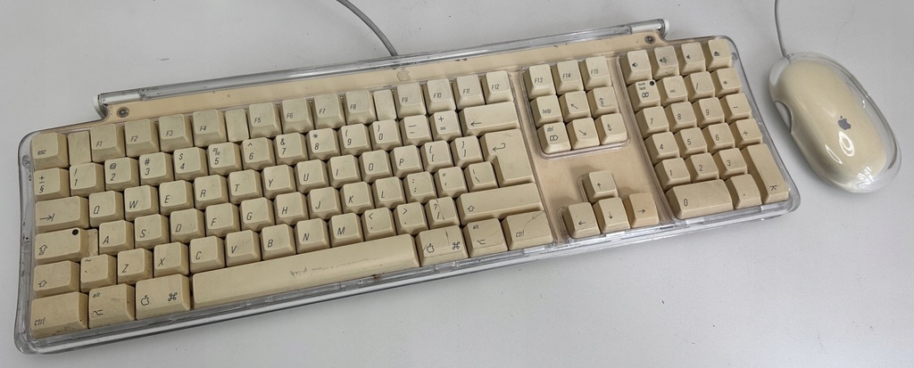 RETRO KLAWIATURA APPLE PRO KEYBOARD M7803 + MYSZ APPLE PRO MOUSE (F)