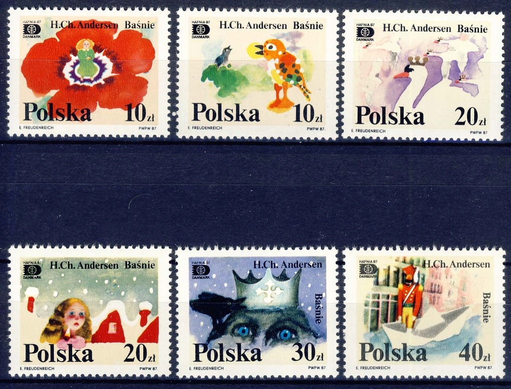 POLSKA** Fi 2977-82 Baśnie Andersena,ŚWF HAFNIA`87