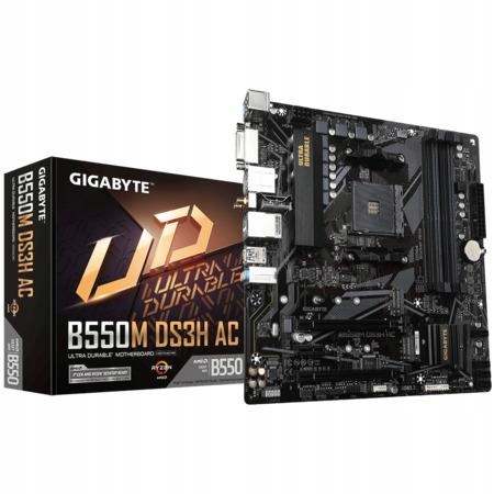 GIGABYTE B550M DS3H AC / AMD B550 / AM4 / 4x DDR4 / 2x M.2 / DVI-D / HDMI /