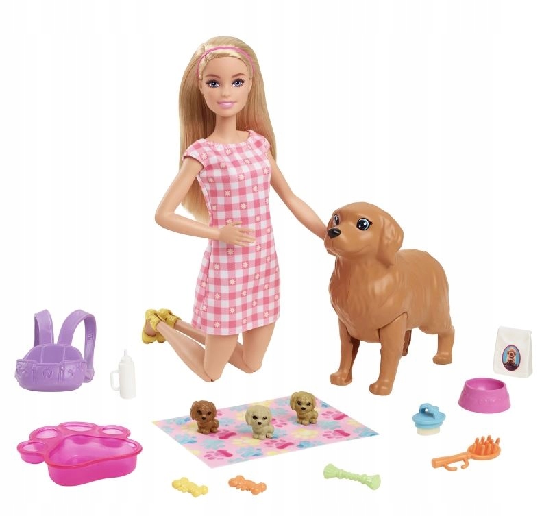 Mattel Barbie Narodziny piesków zestaw lalka HCK75