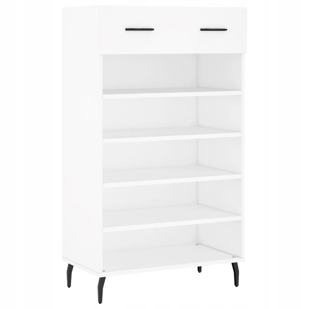 Szafka na buty, biała, 60x35x105 cm, materiał drewnopochodny