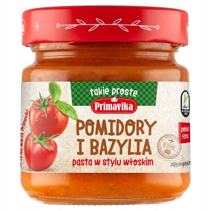 PASTA POMIDOROWA Z BAZYLIĄ W STYLU WŁOSKIM BEZGLUTENOWA 160 g - PRIMAVIKA