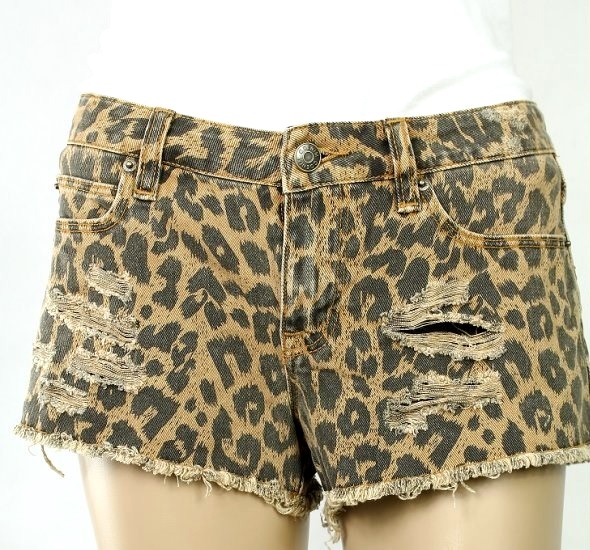 CUBUS spodenki szorty z dziurami ANIMAL PRINT XS