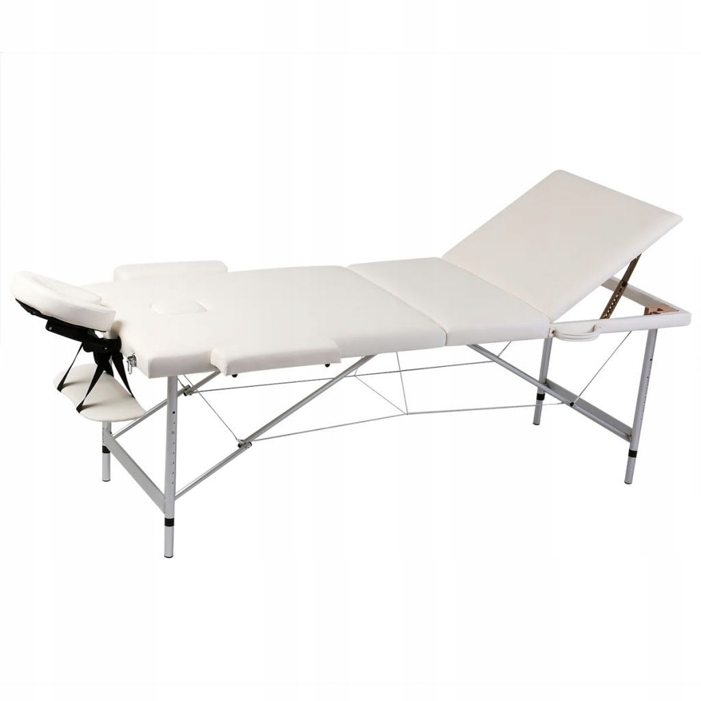 Kremowy składany stół do masażu 3 strefy z alumini