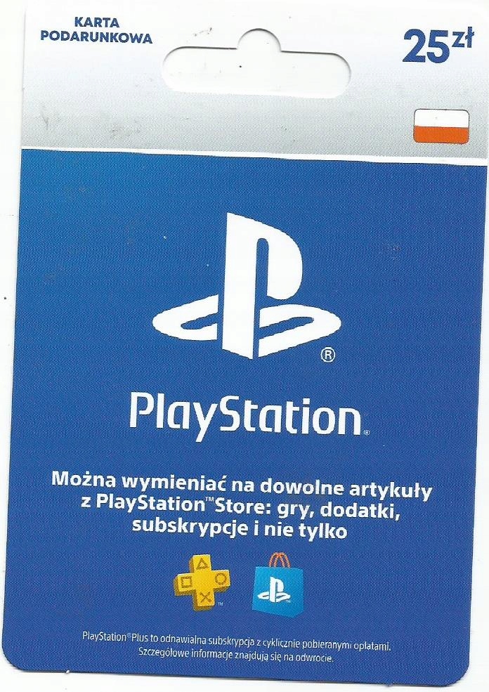 Playstation Network PSN 25 zł kod doładowanie