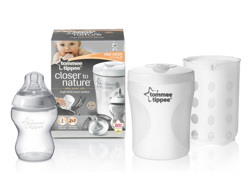 STERYLIZATOR PODRÓŻNY +BUTELKA 260ML TOMMEE TIPPEE