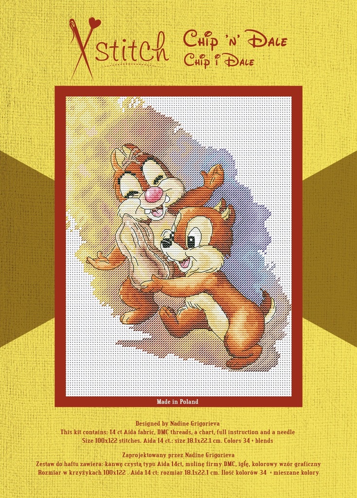 Chip i Dale: zestaw do haftu krzyżykowego Xstitch