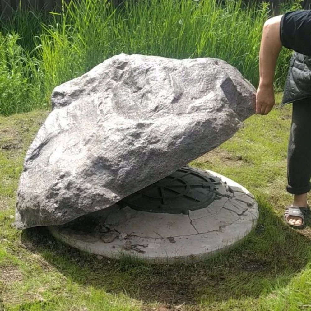 Pokrywa włazu szamba Ø120cm sztuczny kamień "Granit"