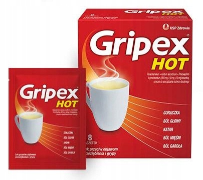 GRIPEX HOT Przeziębienie Grypa 8 sasz.